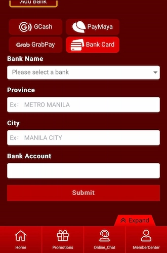 Step 3: Fill in your withdrawal account information. Finally, click "Submit" to complete.