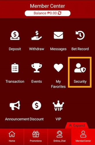 Step 1: After logging into your FC777 games account, players should access the member center and select "Security"