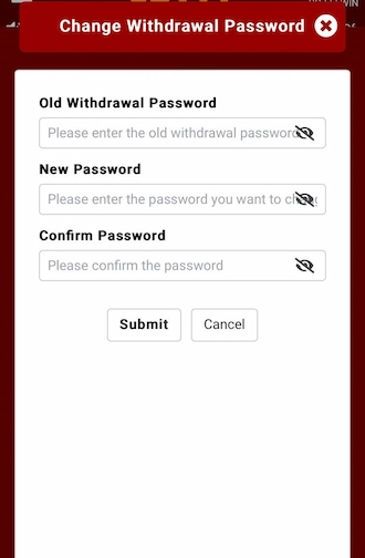 Step 3: Then enter your old withdrawal password correctly and fill in the new withdrawal password information. 